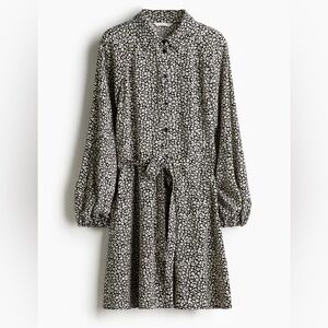 H&M black and white floral shirt dress XXL